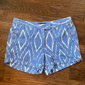 J Crew Cotton Blue and White Shorts